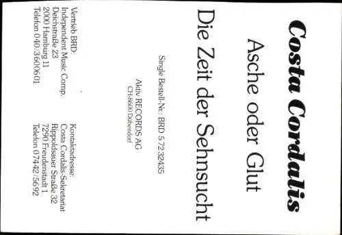 Ak Sänger Costa Cordales, Portrait, Autogramm