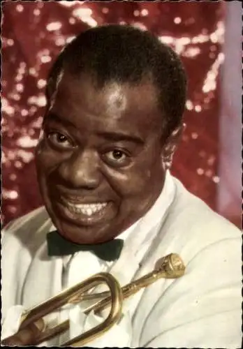 Ak Jazztrompeter und Sänger Louis Armstrong, Portrait, Trompete