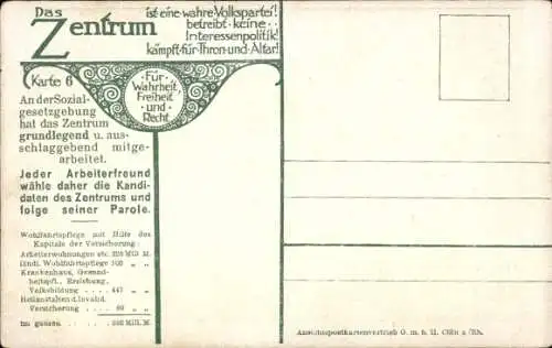 Künstler Ak Deutsche Sozialversicherung, Partie Das Zentrum