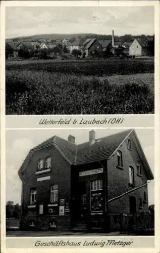 Ak Wetterfeld Laubach in Hessen, Gesamtansicht, Geschäftshaus