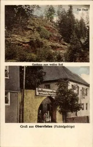 Ak Oberröslau Oberfranken Bayern, Gasthaus zum weißen Roß, Thus