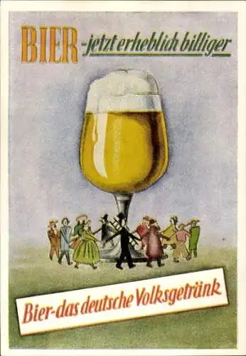 Ak Bier, jetzt erheblich billiger, das deutsche Volksgetränk, Schornsteinfeger