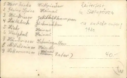 Foto Ak Nesterow Stallupönen Ostpreußen, Reiterfest, Jahr 1929