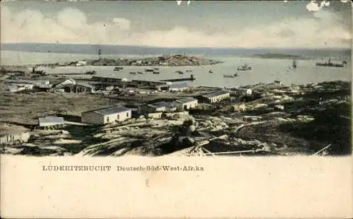 Ak Lüderitzbucht Lüderitz Namibia, Panorama, Hafen