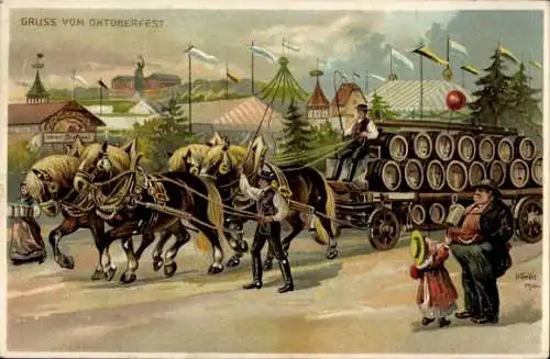 Litho München, Oktoberfest, Brauerei