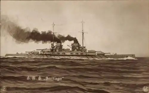 Ak Deutsches Kriegsschiff, SMS Derfflinger, Großer Kreuzer, Kaiserliche Marine