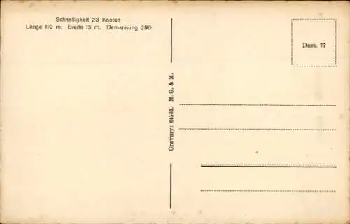 Ak Deutsches Kriegsschiff, SMS Berlin, Geschützter Kreuzer, Kaiserliche Marine