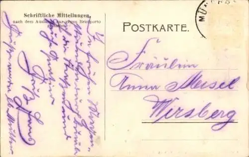 Ak Münchberg in Oberfranken Bayern, Blick über die Bahnstrecke auf den Ort und die Kirche