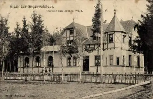 Ak Stegenwaldhaus Selbitz in Oberfranken, Gasthof zum grünen Wald