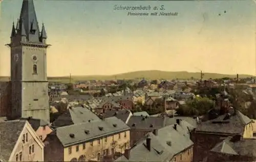 Ak Schwarzenbach an der Saale Oberfranken, Panorama, Neustadt