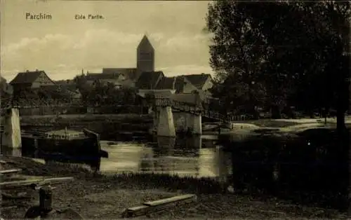 Ak Parchim in Mecklenburg, Eidepartie, Brücke