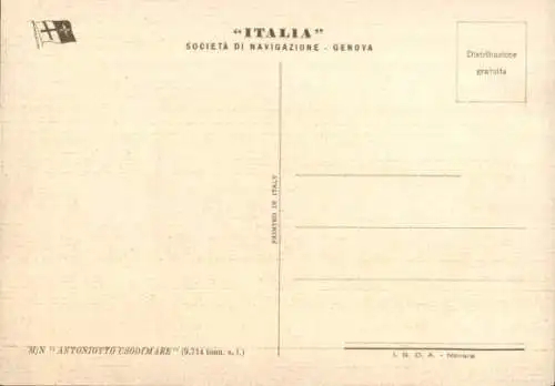 Ak Italienisches Kriegsschiff, Antoniotto Usodimare