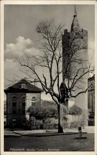 Ak Pößneck in Thüringen, Weißer Turm, Malzhaus