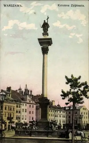 Ak Warszawa Warschau Polen, Sigismundssäule