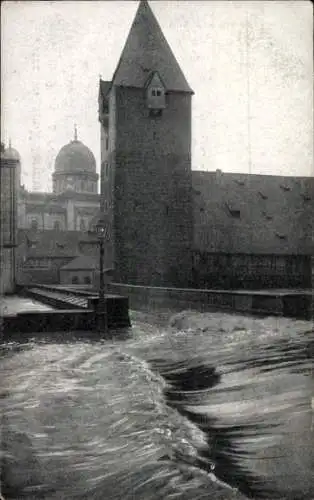 Ak Nürnberg in Mittelfranken, Hochwasserkatastrophe 05.02.1909, Bergauerplatz