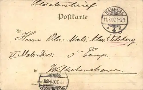 Litho Frau mit Blumenstrauß, Glückwunsch, Donnerndes Hoch