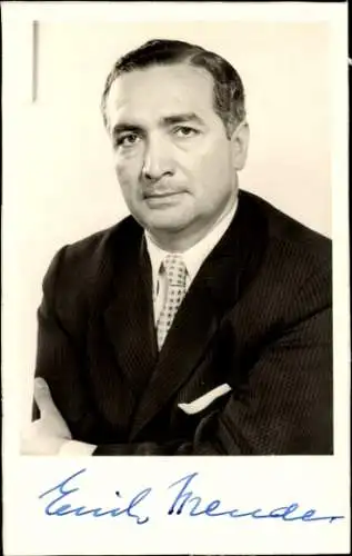 Foto Politiker Erich Mende, Autogramm