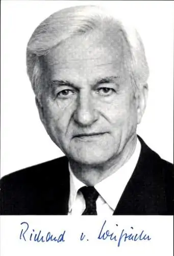 Foto Politiker Richard von Weizsäcker, CDU, Autogramm