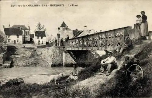 Ak Mouroux Seine et Marne, Pont