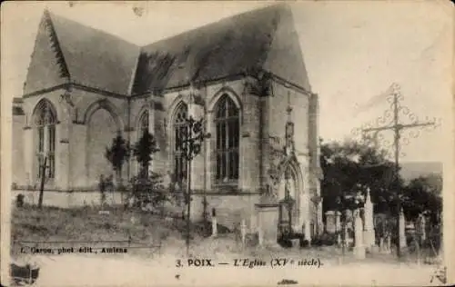 Ak Poix Somme, Kirche