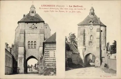 Ak Lucheux Somme, le Beffroi