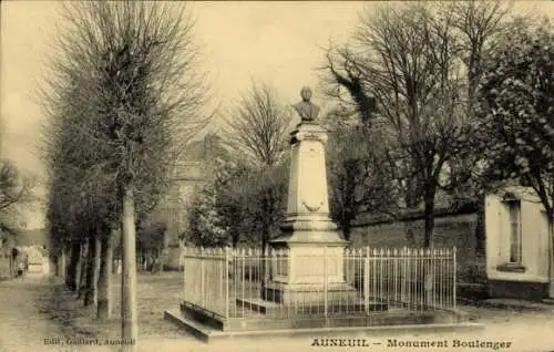 Ak Auneuil Oise, Monument Boulenger