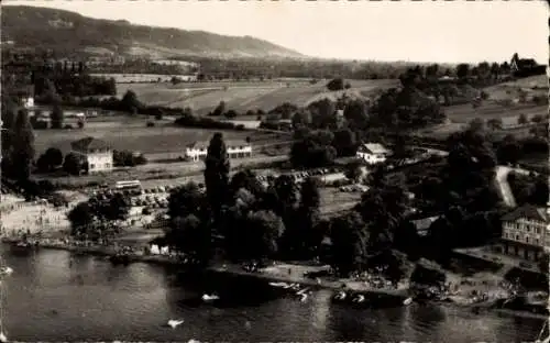 Ak Excenevex Haute Savoie, vue aerienne sur la Plage