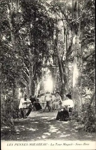 Ak Les Pennes Mirabeau Bouches-du-Rhône, La Tour Maguit, Sous Bois