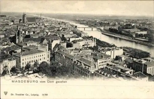 Ak Magdeburg an der Elbe, Panorama vom Dom gesehen