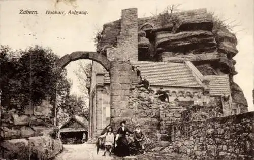 Ak Saverne Zabern Elsaß Bas Rhin, Hohbarr, Aufgang, Burgruine