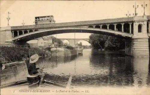 Ak Nogent sur Marne Val de Marne, Pont, Viaduc, Bus