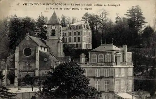 Ak Villeneuve Saint Georges Val de Marne, Parc, l'Ancien Chateau de Beauregard