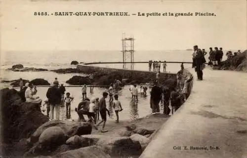 Ak Saint Quay Portrieux Cotes d'Armor, La petite et la grande Piscine