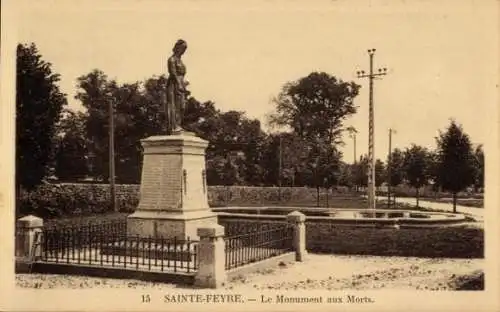 Ak Sainte Feyre Creuse, Monument aux Morts