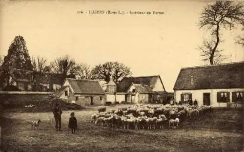 Ak Illiers Eure et Loir, Interieur de Ferme