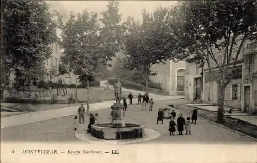 Ak Montélimar Drôme, Rampe Narbonne, Brunnen