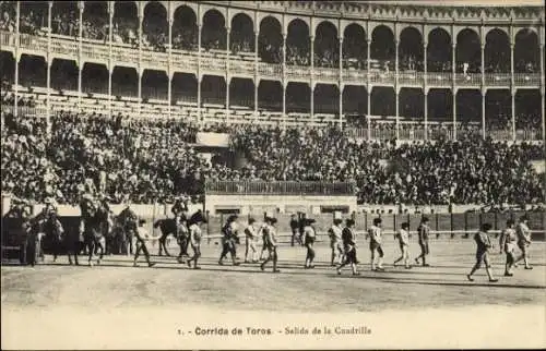 Ak Corrida de Toros, Salida de la Cuadrilla, Stierkampf, Arena