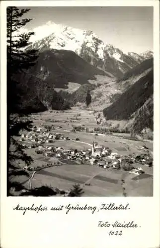 Ak Mayrhofen im Zillertal Tirol, Gesamtansicht, Grünberg