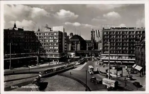 Ak Berlin Mitte, Alexanderplatz, LKW, Straßenbahn, Rathaus