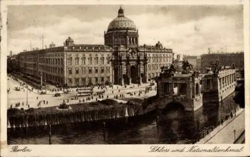 Ak Berlin Mitte, Schloss, Nationaldenkmal