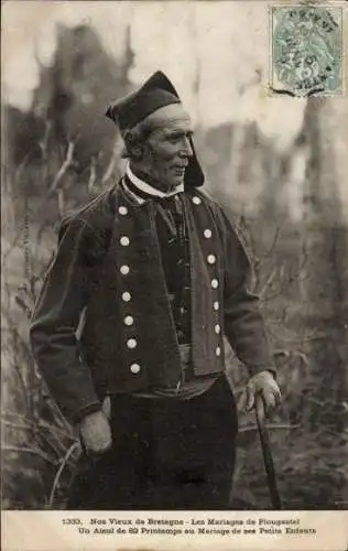 Ak Plougastel Daoulas Finistère, Mann in bretonischer Tracht