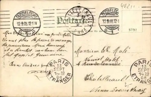 Ak Düsseldorf am Rhein, Uferansicht, Radschläger