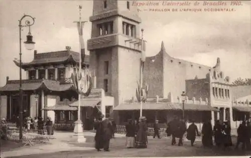 Ak Weltausstellung Brüssel 1910, Westafrika-Pavillon