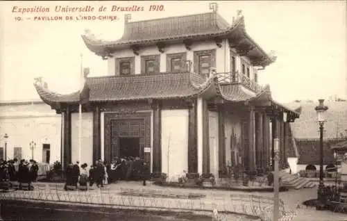 Ak Brüssel Brüssel, Weltausstellung 1910, Indochina-Pavillon