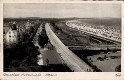 Ak Świnoujście Swinemünde Pommern, Strandpanorama