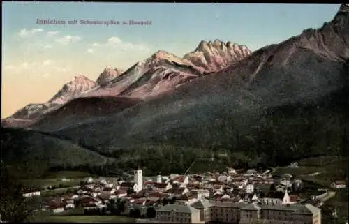 Ak Innichen San Candido Südtirol, Totale mit Schusterspitze und Haunold