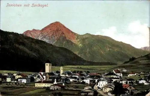 Ak Innichen San Candido Südtirol, Totale mit Sarlkogel