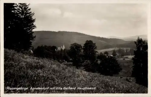 Ak Jagniątków Agnetendorf Jelenia Góra Hirschberg Riesengebirge Schlesien, Villa Gerhard Hauptmann