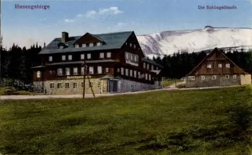 Ak Karpacz Krummhübel Riesengebirge Schlesien, Schlingelbaude, Schronisko na Starej Polanie