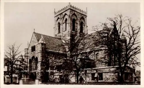 Ak Grimsby Lincolnshire England, St. James Kirche